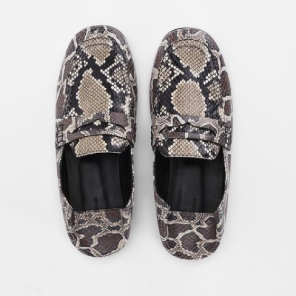 Isabel Marant Fezzy Leather Snakeskin Slip-On Shoes